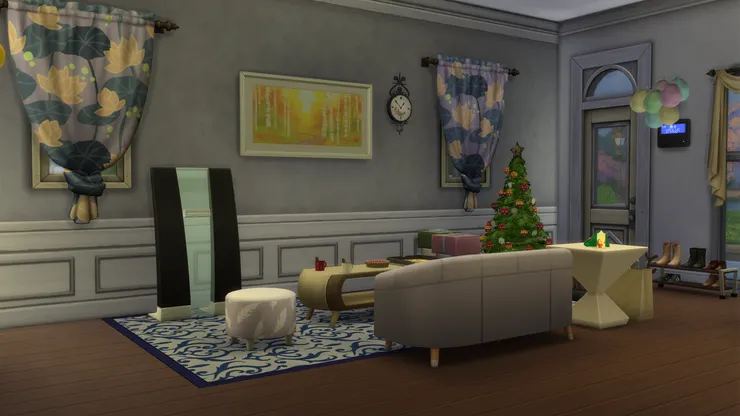 左邊那個很新潮的東西是音響組合,今晚會用來播放聖誕歌。