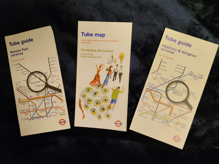 口袋版倫敦地鐵地圖,有些設計相當有趣