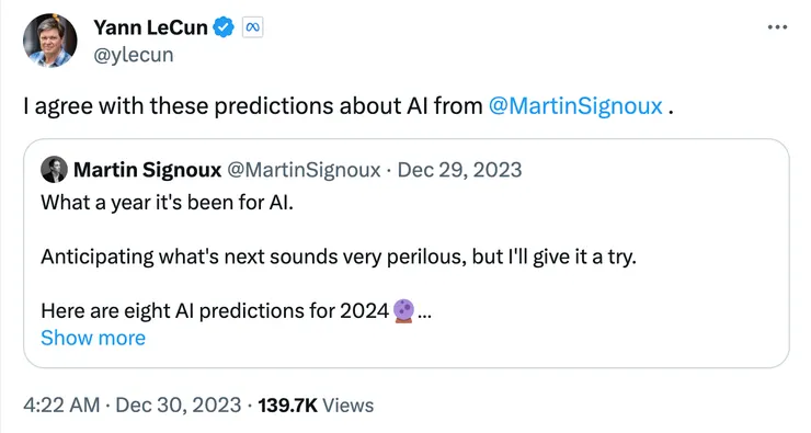 圖片來源：楊立昆 X (Twitter)