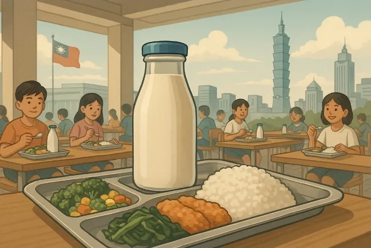 《綠白藍集》從「一瓶鮮奶」到「全臺供餐」：政策輸出下的城市競爭新局（圖：使用AI工具生成）