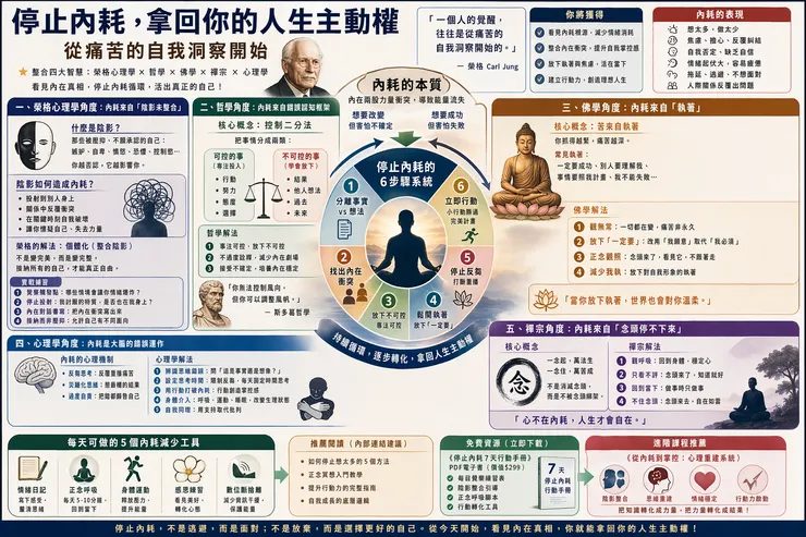 榮格深度心理學：停止內耗從痛苦洞察到覺醒的自救指南