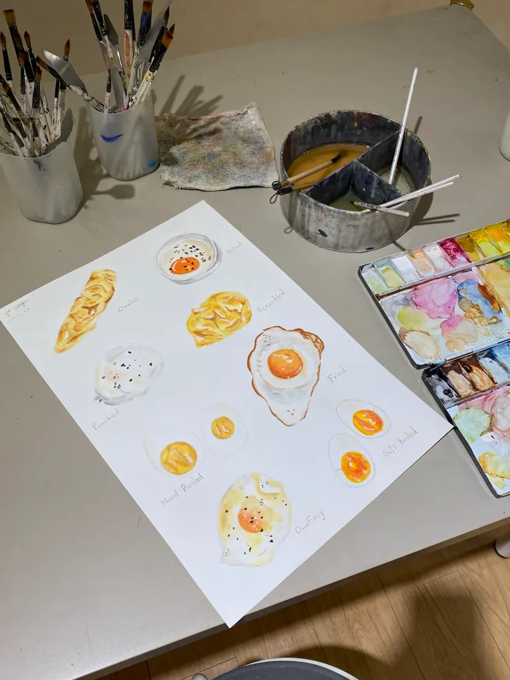 水彩畫0002-荷包蛋
