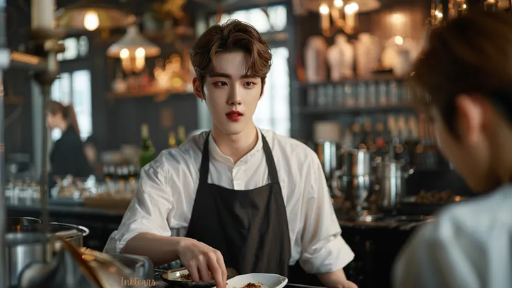 在餐廳當侍應生的肖揚