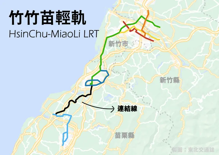 竹竹苗輕軌路線示意圖