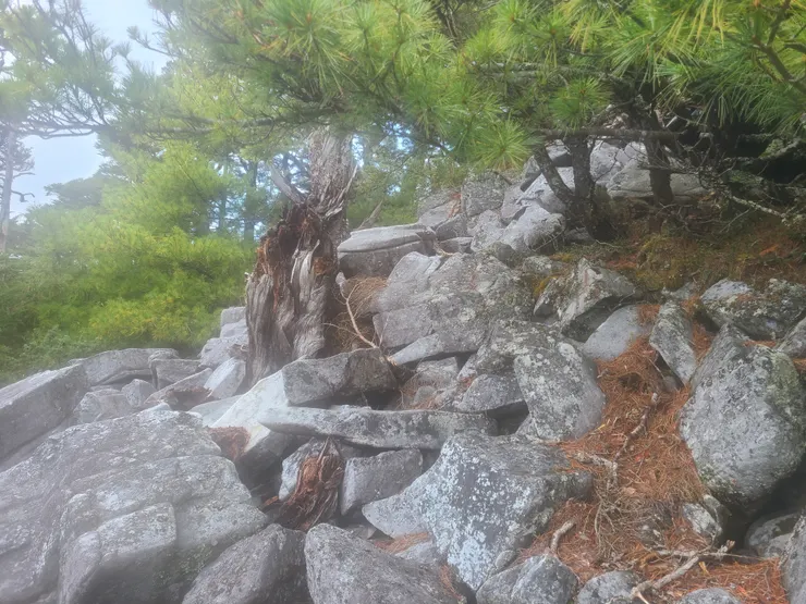 快到山頂前的石瀑