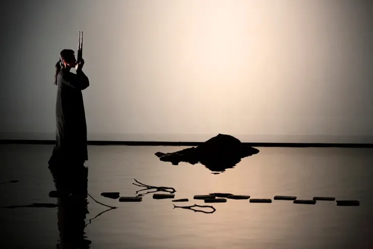 2024 NTT Arts NOVA 坂本龍一 + 高谷史郎《TIME》演出現場側拍。／Yoko Takatani 提供