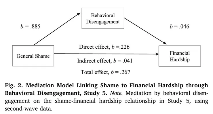 研究5的中介效應研究：財務羞愧、行為退縮與財務困境的傳導機制
