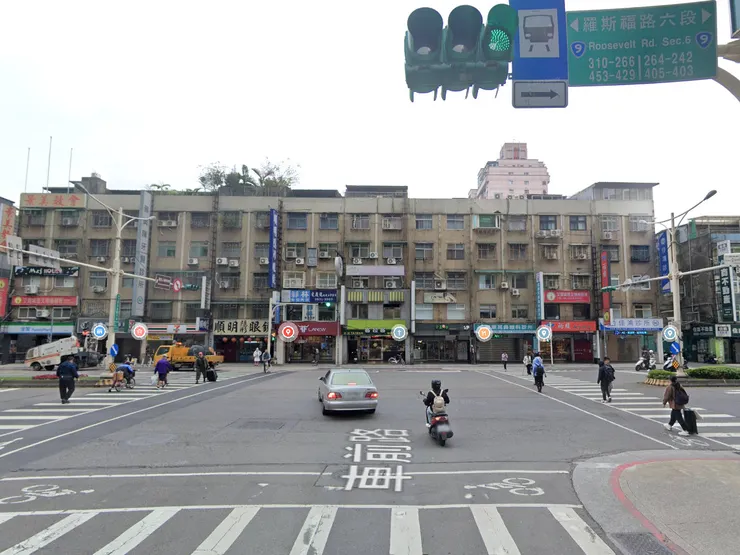 萬新鐵路景美站舊址位在羅斯福路六段、車前路口