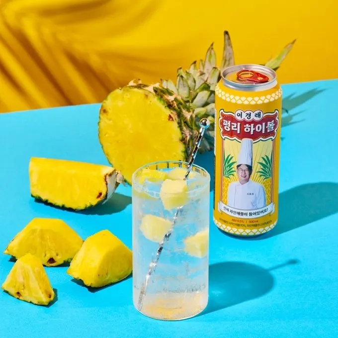 韓國真果實鳳梨high ball調酒。
