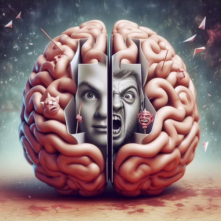 示意圖：大腦浮現某人「張狂的臉」的記憶畫面 (圖片來源：Copilot AI 生成圖)