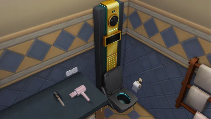 這個馬桶好像很先進,又有感應裝置、又有燈光。