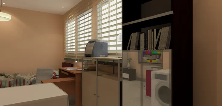 房子雖小，但很整齊。(住久了便絕對不是這個樣子。)