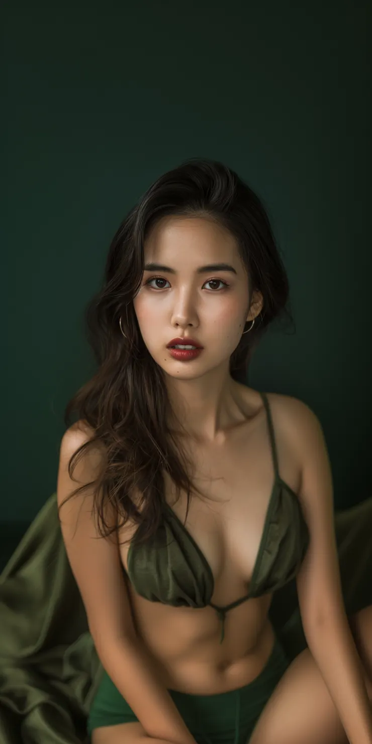 穿著性感睡衣在床上