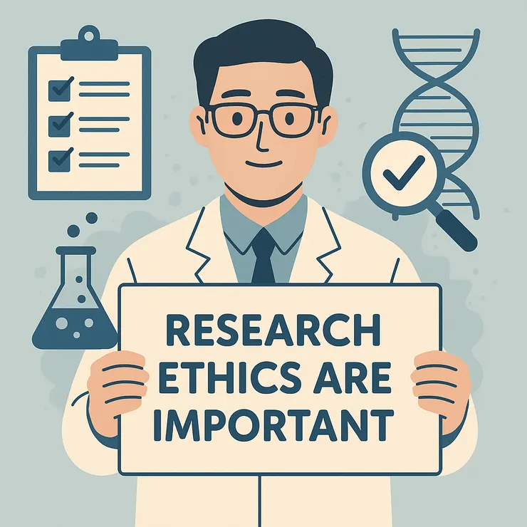 copilot。請幫我畫張圖，表示研究倫理很重要