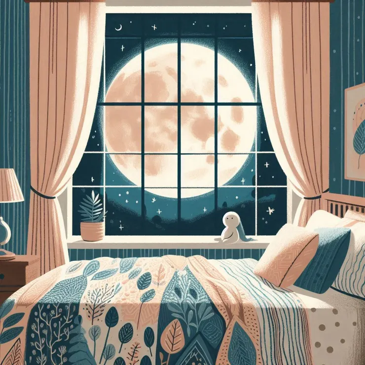 睡覺晚安月亮床