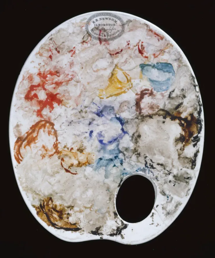 威廉透納（&nbsp;J. M. W. Turner）用過的水彩調色盤 圖片來源：Royal Academy of Arts