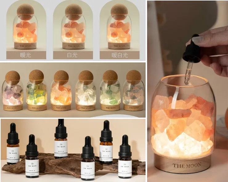 ▲ THE MOON 雙色水晶擴香燈／圖片來源：Pinkoi