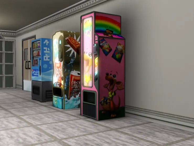 我很喜歡自動售賣機，Sims 3裏有很多不同的款式。