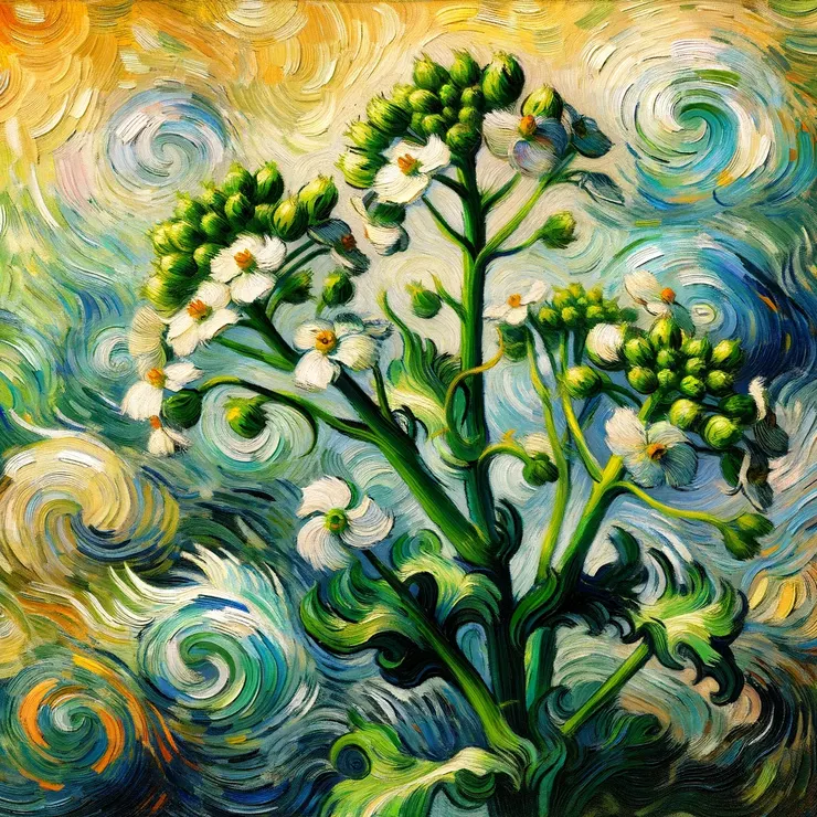 梵谷風格的阿拉伯芥。圖片作者：ChatGPT