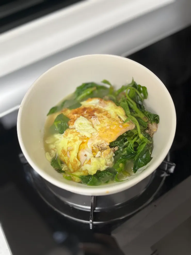 甜酒釀荷包蛋地瓜葉