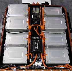 鋰離子電池的照片。