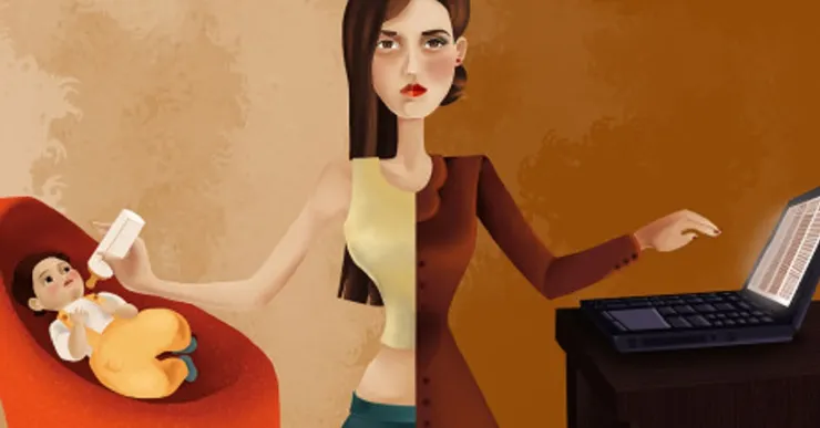 在資本主義社會中,婦女一邊承擔經濟壓力、一邊仍需負擔較多的撫養工作(圖源:親子天下)