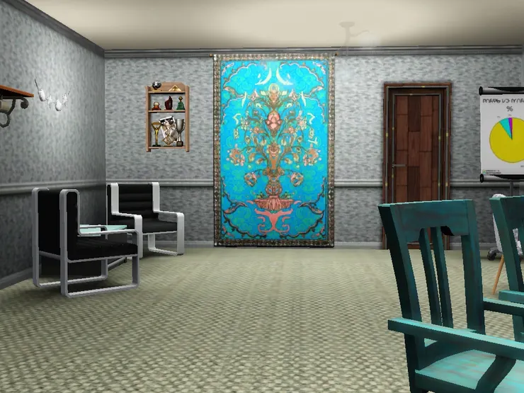 我早就想掛這塊掛氈了！這麼大的飾物當然要掛在有氣派的辦公室！