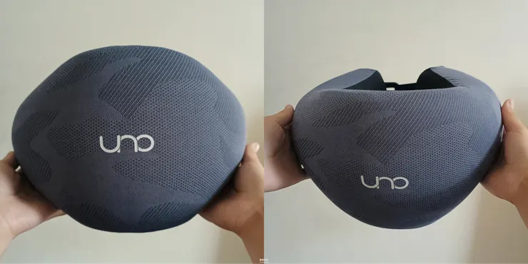unovoyage UNO® Knit織麻頸枕 雪梨藍外觀展示