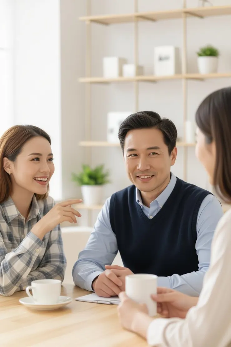 一名員工神情淡定,同事羨慕地看著他,暗示因為準備了被動收入。