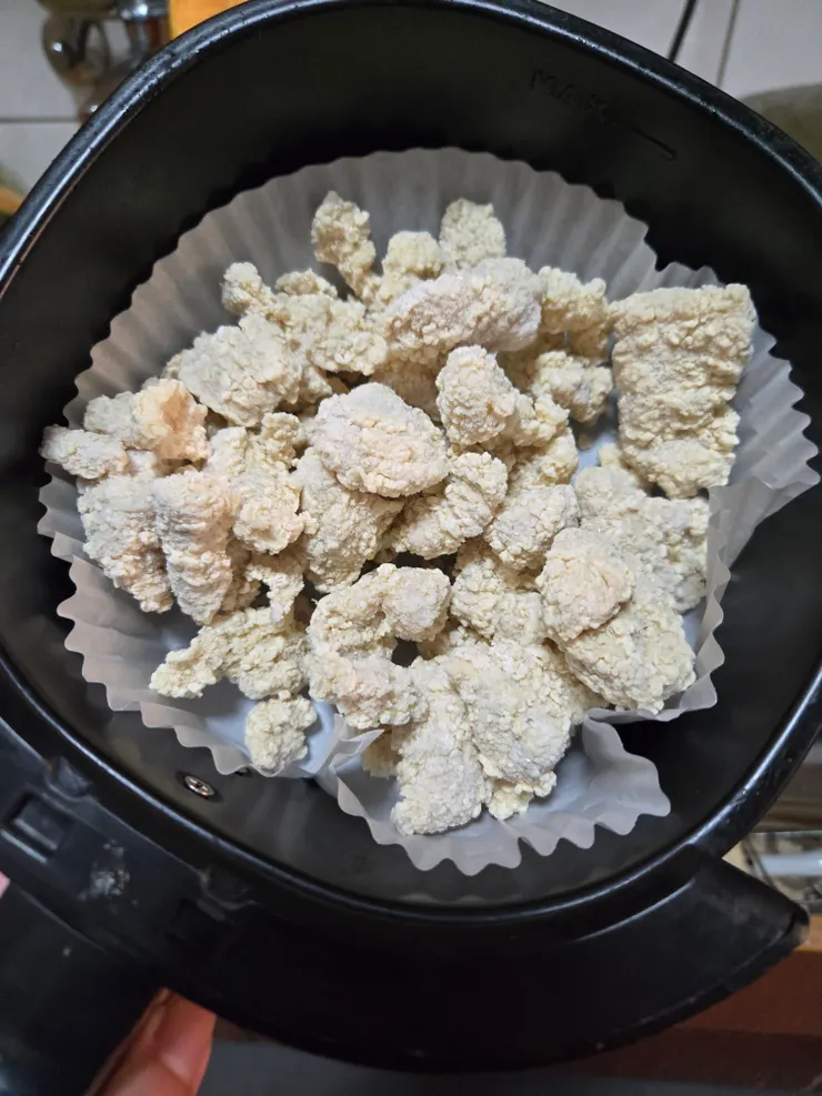 放進氣炸鍋裡面大概這個量