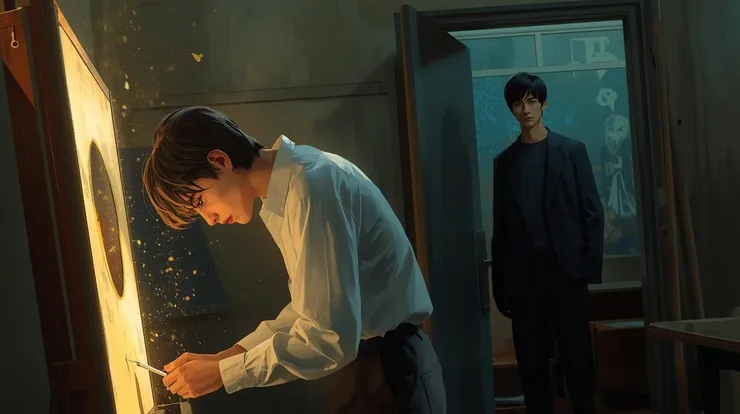 《The First Gaze — Uncarved Light》 The moment he first saw him — the uncarved light that would consume them both.《懸溺之繭》| A LinZhi Studio Book