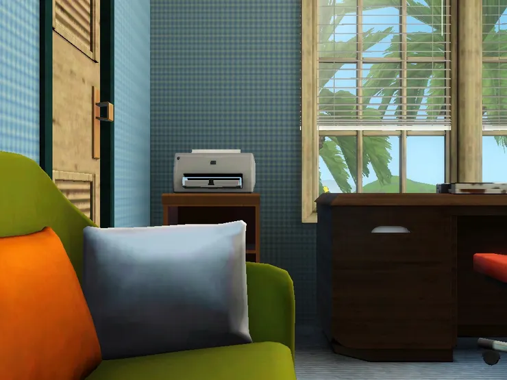 門這邊就放著打印機和沙發。