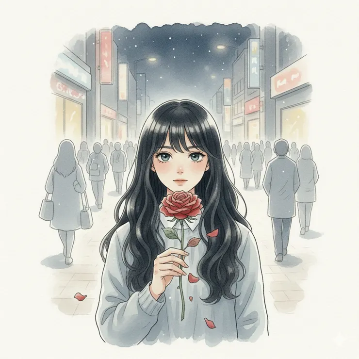 玫瑰早已乾枯，但她終於知道，奇蹟從來不在帽子裡，而是在她仍願意站著的那一刻。〈本內文示意圖由AI協助生成。〉