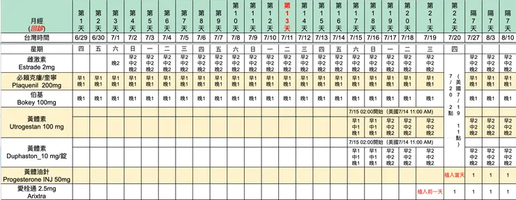 九尾：2023年7月植入用藥紀錄
