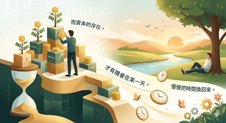 而資本的存在，才有機會在某一天，慢慢把時間換回來。