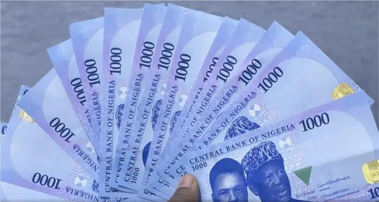 奈及利亞最大面額紙鈔 - 一千奈拉，已折合不到1美元。兩位主角皆為該國前任央行行長