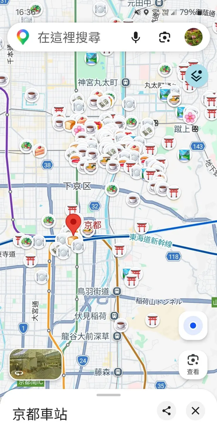 把所有想去的地方通通都先存到Google map