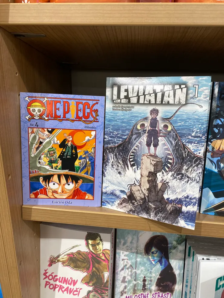 ▲我著迷各式書籍美麗的封面，漫畫也不例外，韓國科幻漫畫《Leviatan》封面令人印象深刻～當然，旁邊的漫畫《海賊王》也令我眼睛一亮！