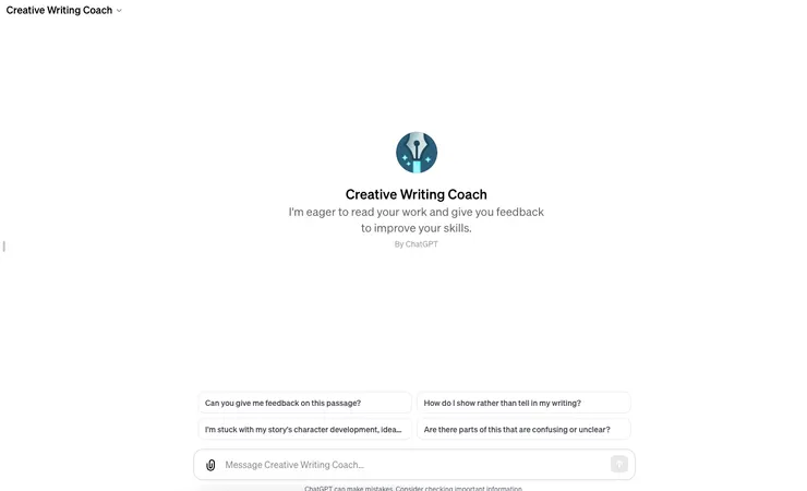 GPTs - 創意寫作教練