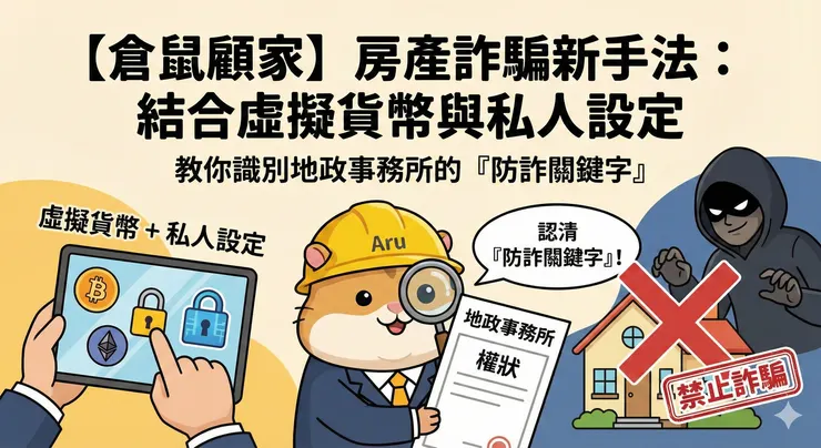 【倉鼠顧家】房地產詐騙新手法：結合虛擬貨幣與私人設定，教你識別地政事務所的「防詐關鍵字」
