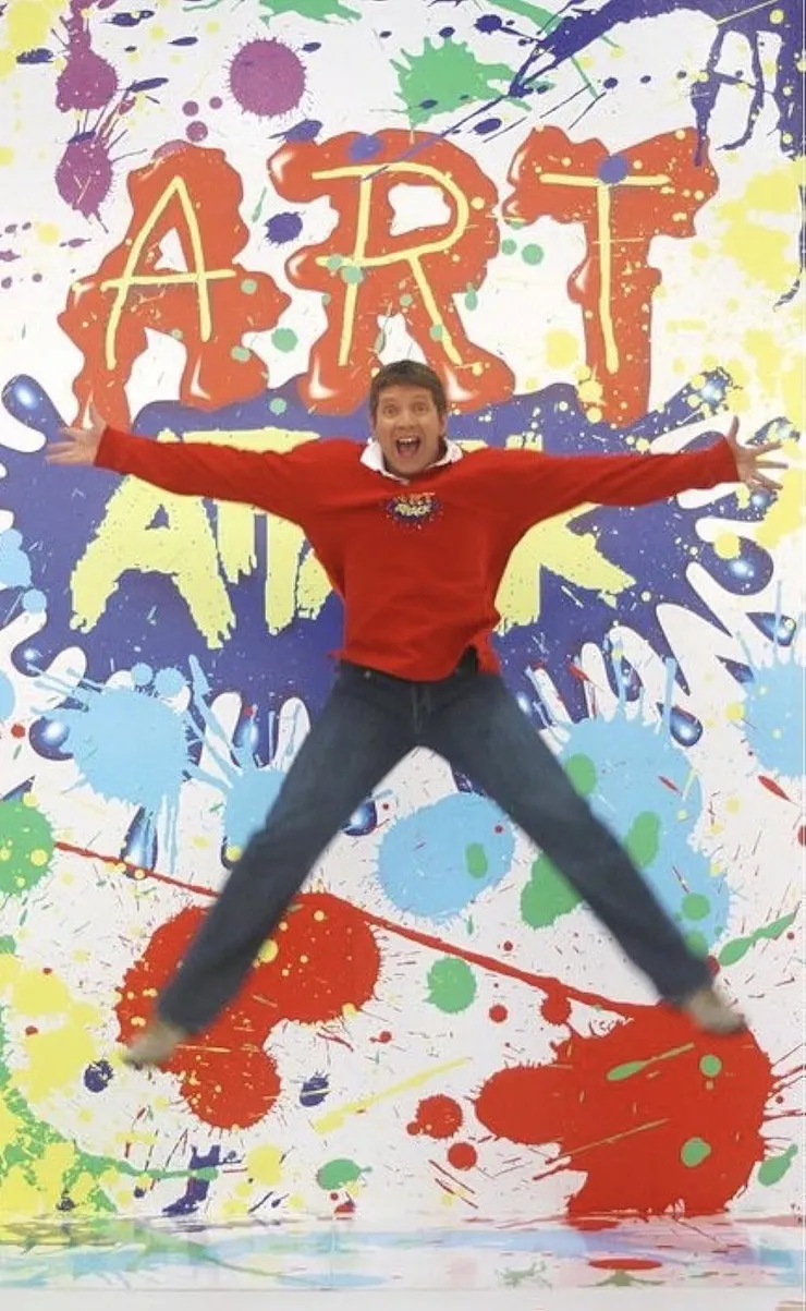 尼爾叔叔與《動手玩創意》海報合照。（圖片擷取自Google）