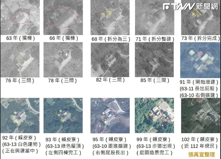 媒體人張禹宣晚間貼出15張航照圖,秀出賴清德老家49年以來的變化。