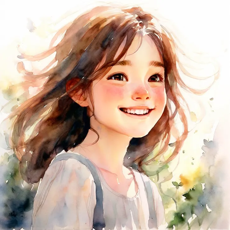 女孩美麗的臉龐如夢幻般出現