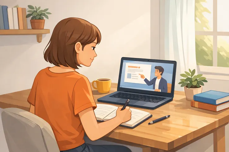 線上學習不是把影片播完，而是把專注與節奏建立起來。