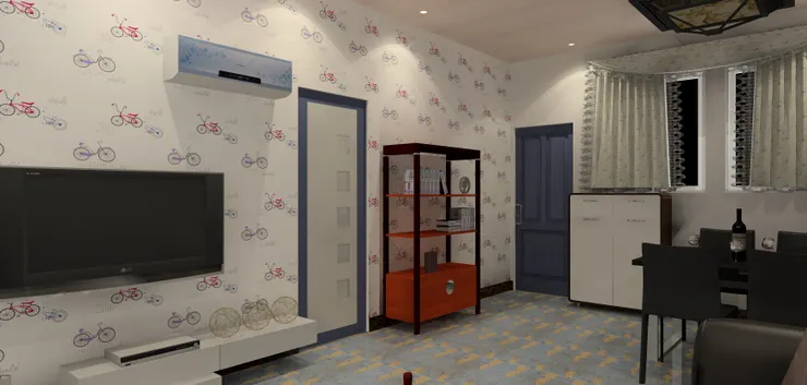 大門跟廚房的門框是同一種顏色。我不想用啡色。