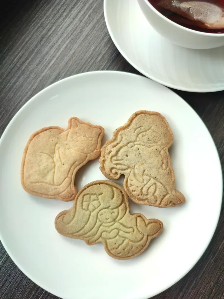 ▲宝泉動物餅乾（奶蛋素），有原味、伯爵紅茶、抹茶三種口味