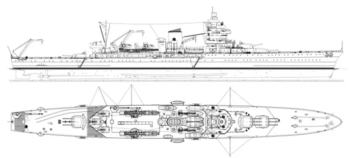 吉尚號輕巡洋艦建造設計圖