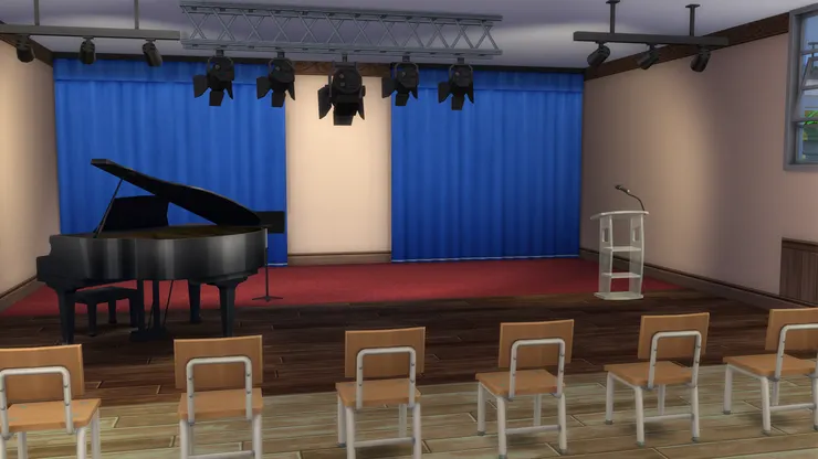 舞台特意安裝了數盞射燈，讓台上的人成為焦點。