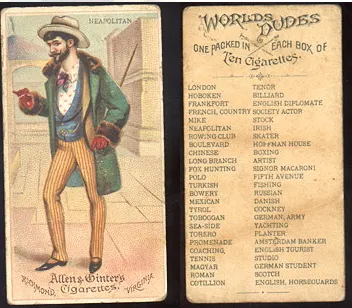19世紀 Allen & Ginter cigarette tobacco cards