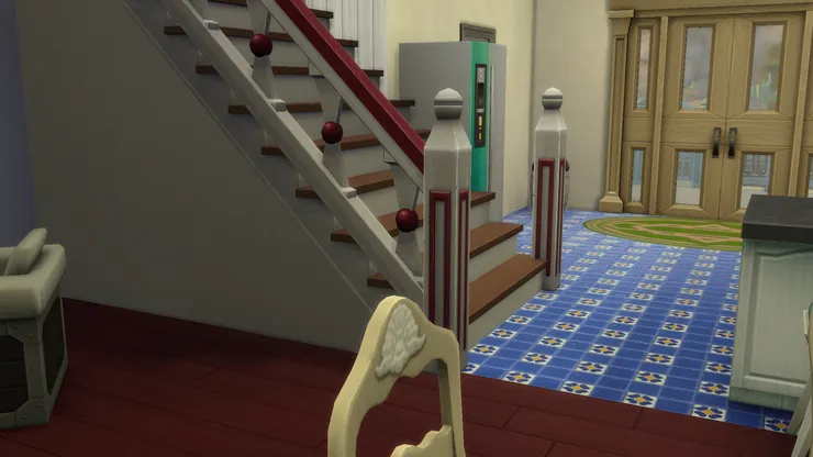 樓梯分開了兩個區域。